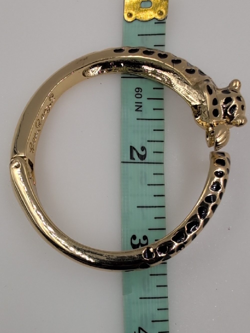 Lilly Pulitzer NWOT Gold-tone Leopard Cuff Bracelet with Black Spots - Picture 6 of 6